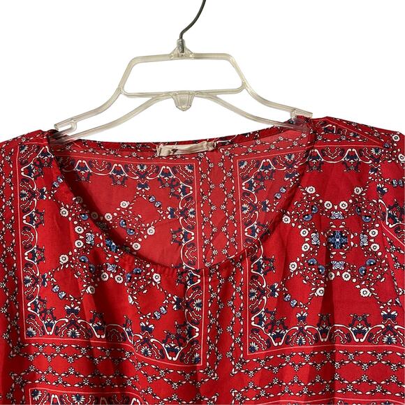 Altr'd State Red Bandana Print Cropped Bell Sleeve Top Fourth of July Sz S (2534 - Picture 5 of 7